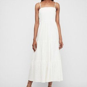 NWT Express Tie Shoulder White Maxi Dress, XS